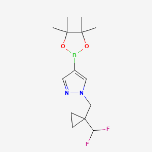 molecular formula C14H21BF2N2O2 B13981162 1-((1-(Difluoromethyl)cyclopropyl)methyl)-4-(4,4,5,5-tetramethyl-1,3,2-dioxaborolan-2-YL)-1H-pyrazole 