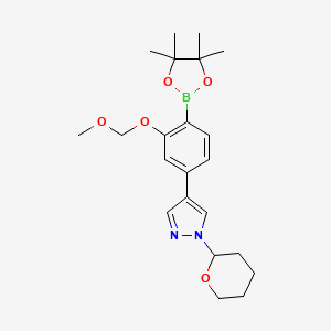 4-(3-(Methoxymethoxy)-4-(4,4,5,5-tetramethyl-1,3,2-dioxaborolan-2-yl)phenyl)-1-(tetrahydro-2H-pyran-2-yl)-1H-pyrazole