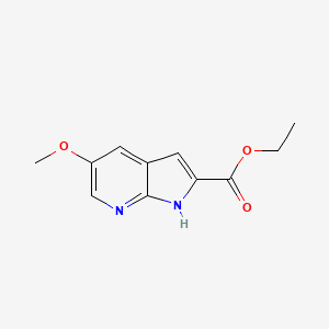 molecular formula C11H12N2O3 B1398120 5-メトキシ-1H-ピロロ[2,3-b]ピリジン-2-カルボン酸エチル CAS No. 1045856-81-2