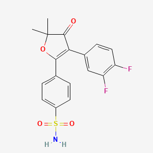 4-(3-(3,4-Difluorophenyl)-5,5-dimethyl-4-oxo-4,5-dihydrofuran-2-yl)benzenesulfonamide