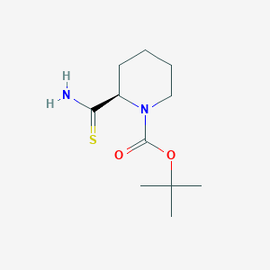 molecular formula C11H20N2O2S B1398159 (R)-叔丁基 2-氨基硫代羰基哌啶-1-羧酸酯 CAS No. 1089729-72-5