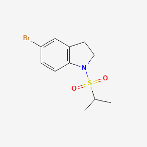 molecular formula C11H14BrNO2S B1398168 5-Bromo-1-(propane-2-sulfonyl)-2,3-dihydro-1H-indole CAS No. 1056421-99-8