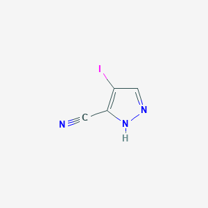 molecular formula C4H2IN3 B1398185 4-Iodo-1H-pyrazole-5-carbonitrile CAS No. 1354703-91-5