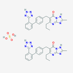B139819 2-Methyl-5-propyl-6-[[4-[2-(2H-tetrazol-5-yl)phenyl]phenyl]methyl]-1H-[1,2,4]triazolo[1,5-a]pyrimidin-7-one;sulfuric acid CAS No. 151733-55-0