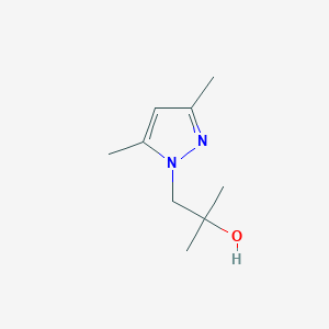 molecular formula C9H16N2O B1398190 1-(3,5-Dimethyl-1H-pyrazol-1-yl)-2-methylpropan-2-ol CAS No. 527677-31-2