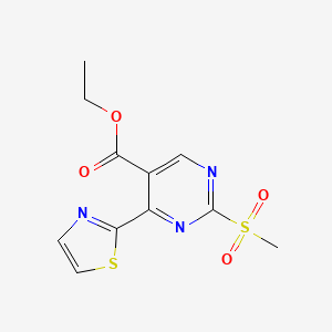 Ethyl 2-methylsulfonyl-4-(1,3-thiazol-2-yl)pyrimidine-5-carboxylate