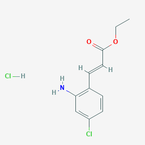 molecular formula C11H13Cl2NO2 B13981908 (E)-Ethyl3-(2-amino-4-chlorophenyl)acrylate hydrochloride 