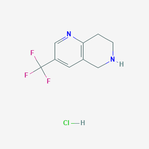 molecular formula C9H10ClF3N2 B1398192 3-(Trifluoromethyl)-5,6,7,8-tetrahydro-1,6-naphthyridine hydrochloride CAS No. 741736-95-8