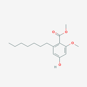 molecular formula C16H24O4 B13982161 Methyl 2-heptyl-4-hydroxy-6-methoxybenzoate CAS No. 4670-21-7