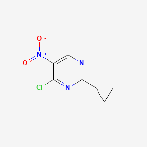 molecular formula C7H6ClN3O2 B1398217 4-氯-2-环丙基-5-硝基嘧啶 CAS No. 1217530-93-2