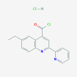 molecular formula C17H14Cl2N2O B1398219 6-乙基-2-(吡啶-2-基)喹啉-4-甲酰氯盐酸盐 CAS No. 1332531-20-0