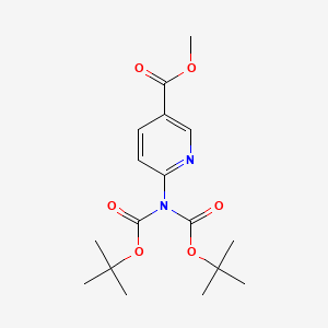 molecular formula C17H24N2O6 B1398222 6-{双[(叔丁氧羰基)氨基]氨基}吡啶-3-羧酸甲酯 CAS No. 666721-08-0