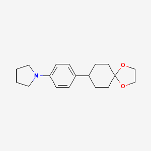 molecular formula C18H25NO2 B13982248 1-[4-(1,4-Dioxaspiro[4.5]decan-8-yl)phenyl]pyrrolidine 