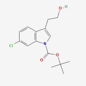 molecular formula C15H18ClNO3 B13982372 Tert-butyl 6-chloro-3-(2-hydroxyethyl)indole-1-carboxylate 