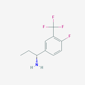 molecular formula C10H11F4N B13982378 (R)-1-[4-fluoro-3-(trifluoromethyl)phenyl]propylamine 