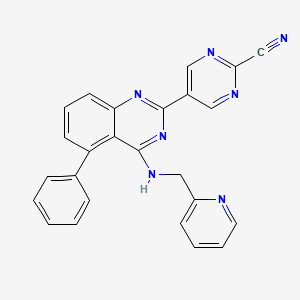 molecular formula C25H17N7 B13982385 5-[5-Phenyl-4-(pyridin-2-ylmethylamino)quinazolin-2-yl]pyrimidine-2-carbonitrile 