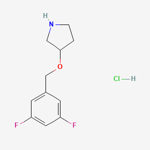 molecular formula C11H14ClF2NO B1398239 3-[(3,5-Difluorobenzyl)oxy]pyrrolidine hydrochloride CAS No. 1220028-50-1