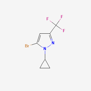 molecular formula C7H6BrF3N2 B13982427 5-Bromo-1-cyclopropyl-3-(trifluoromethyl)-1H-pyrazole 