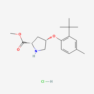 molecular formula C17H26ClNO3 B1398245 甲基(2S,4S)-4-[2-(叔丁基)-4-甲基苯氧基]-2-吡咯烷甲酸盐酸盐 CAS No. 1354487-91-4