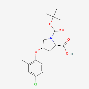 molecular formula C17H22ClNO5 B1398247 (2S,4S)-1-(tert-Butoxycarbonyl)-4-(4-chloro-2-methylphenoxy)-2-pyrrolidinecarboxylic acid CAS No. 869682-07-5