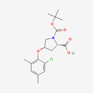 molecular formula C18H24ClNO5 B1398248 (2S,4S)-1-(叔丁氧羰基)-4-(2-氯-4,6-二甲基苯氧基)-2-吡咯烷羧酸 CAS No. 1354486-06-8