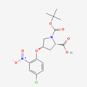 molecular formula C16H19ClN2O7 B1398252 (2S,4S)-1-(叔丁氧羰基)-4-(4-氯-2-硝基苯氧基)-2-吡咯烷羧酸 CAS No. 1354485-35-0