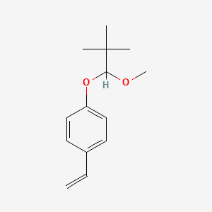 molecular formula C14H20O2 B13982586 1-(1-Methoxy-2,2-dimethylpropoxy)-4-vinylbenzene 