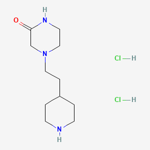 molecular formula C11H23Cl2N3O B1398261 4-[2-(4-哌啶基)乙基]-2-哌嗪酮二盐酸盐 CAS No. 1219957-79-5