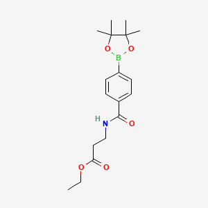 molecular formula C18H26BNO5 B13983016 Ethyl 3-(4-(4,4,5,5-tetramethyl-1,3,2-dioxaborolan-2-yl)benzamido)propanoate 