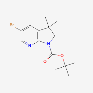 molecular formula C14H19BrN2O2 B13983048 tert-butyl 5-bromo-3,3-dimethyl-2,3-dihydro-1H-pyrrolo[2,3-b]pyridine-1-carboxylate 