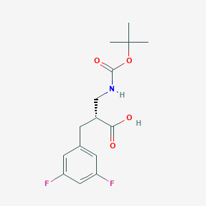 molecular formula C15H19F2NO4 B13983051 Boc-(r)-3-amino-2-(3,5-difluorobenzyl)propanoic acid 