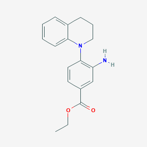 molecular formula C18H20N2O2 B1398335 Ethyl 3-amino-4-[3,4-dihydro-1(2H)-quinolinyl]-benzoate CAS No. 1220019-81-7