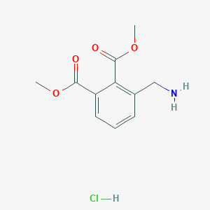 molecular formula C11H14ClNO4 B13983440 Methyl-3-aminomethyl-2-(methoxycarbonyl)benzoate hydrochloride CAS No. 444287-37-0