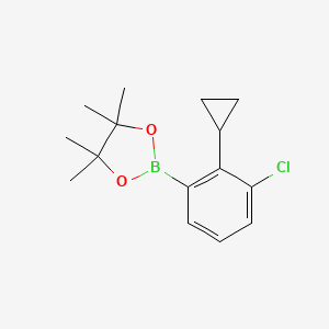 molecular formula C15H20BClO2 B13983477 2-(3-Chloro-2-cyclopropylphenyl)-4,4,5,5-tetramethyl-1,3,2-dioxaborolane 