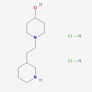 molecular formula C12H26Cl2N2O B1398348 1-[2-(3-Piperidinyl)ethyl]-4-piperidinol dihydrochloride CAS No. 1219981-11-9