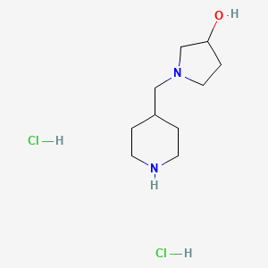 molecular formula C10H22Cl2N2O B1398349 1-(4-Piperidinylmethyl)-3-pyrrolidinol dihydrochloride CAS No. 1220030-06-7