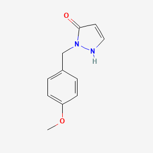 molecular formula C11H12N2O2 B13983517 2-[(4-Methoxyphenyl)methyl]-1,2-dihydro-3H-pyrazol-3-one CAS No. 821016-26-6