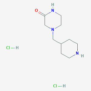 molecular formula C10H21Cl2N3O B1398352 4-(4-哌啶基甲基)-2-哌嗪酮二盐酸盐 CAS No. 1220030-19-2