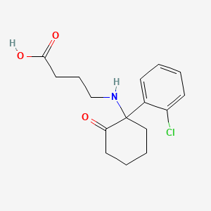 molecular formula C16H20ClNO3 B13983530 4-[[1-(2-Chlorophenyl)-2-oxocyclohexyl]amino]butanoic acid CAS No. 573652-75-2