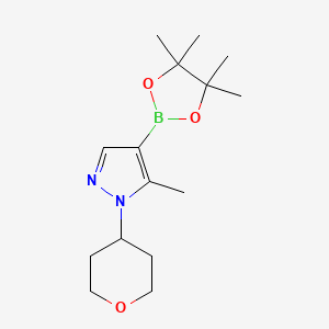 molecular formula C15H25BN2O3 B13983667 5-Methyl-1-(tetrahydro-2H-pyran-4-YL)-4-(4,4,5,5-tetramethyl-1,3,2-dioxaborolan-2-YL)-1H-pyrazole CAS No. 1809837-99-7