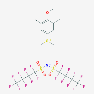 molecular formula C19H17F18NO5S3 B13983677 (4-Methoxy-3,5-dimethylphenyl)dimethylsulfonium bis((perfluorobutyl)sulfonyl)amide 