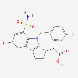 2-(4-(4-Chlorobenzyl)-7-fluoro-5-sulfamoyl-1,2,3,4-tetrahydrocyclopenta[b]indol-3-yl)acetic acid