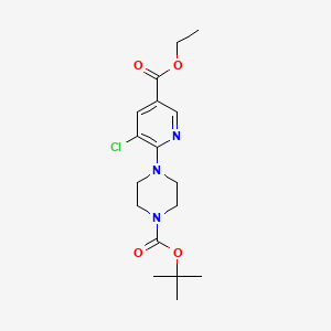 Ethyl 6-[1-(tert-butoxycarbonyl)piperazin-4-yl]-5-chloronicotinate