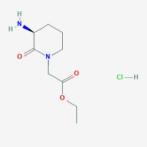 molecular formula C9H17ClN2O3 B1398371 (S)-2-(3-氨基-2-氧代哌啶-1-基)乙酸乙酯盐酸盐 CAS No. 937057-79-9