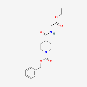 molecular formula C18H24N2O5 B1398372 1-苄氧羰基-4-(乙氧羰基甲基氨基甲酰基)哌啶 CAS No. 147635-30-1
