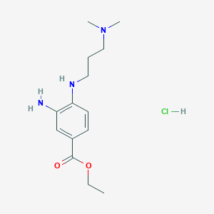 molecular formula C14H24ClN3O2 B1398452 3-氨基-4-[{3-(二甲氨基)丙基]-氨基}苯甲酸乙酯盐酸盐 CAS No. 1220036-40-7