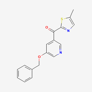 molecular formula C17H14N2O2S B13984777 (5-(Benzyloxy)pyridin-3-yl)(5-methylthiazol-2-yl)methanone 