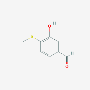 molecular formula C8H8O2S B13984785 3-Hydroxy-4-(methylthio)benzaldehyde 