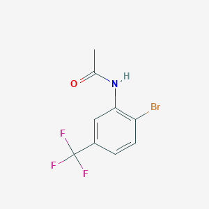 molecular formula C9H7BrF3NO B13984878 N-[2-bromo-5-(trifluoromethyl)phenyl]acetamide 