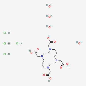 molecular formula C18H44Cl4N4O12 B1398488 2,2',2'',2'''-(1,4,8,11-四氮杂环十四烷-1,4,8,11-四酰基)四乙酸四盐酸盐四水合物 CAS No. 314041-07-1
